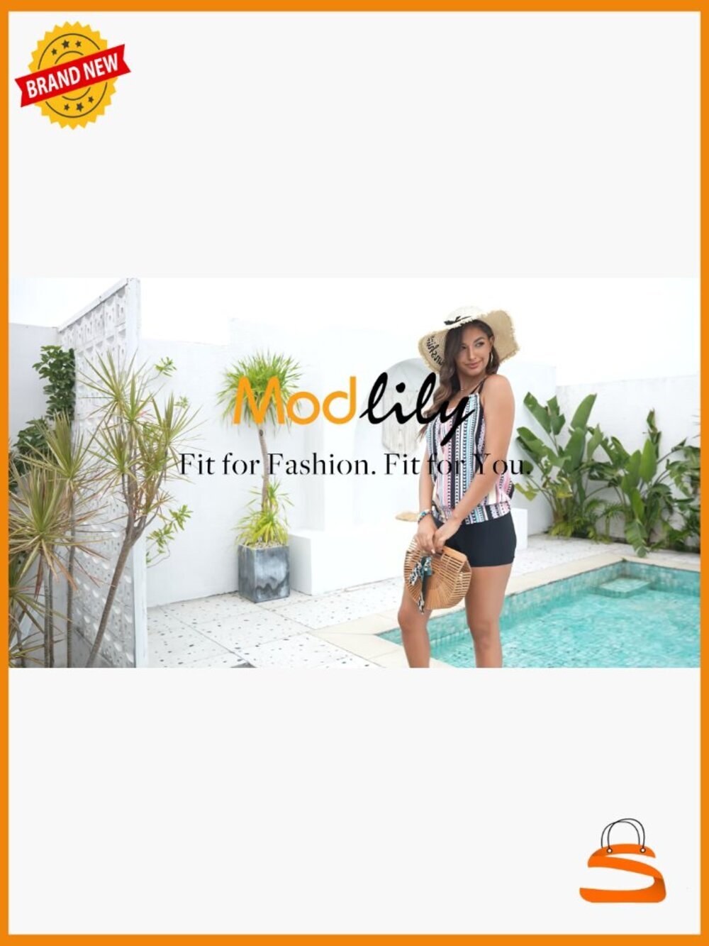 Tummy Control Tankini Swimsuit Set with Boyshorts - Picture 7 of 7